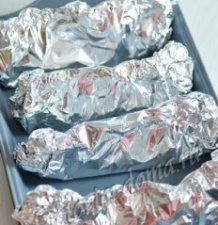 Форель (семга) с грибами,  запеченная в фольге фото 7