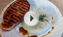 Стейк из сёмги с рисом. Вкусный