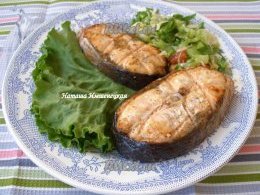 Вкусная и сочня семга в аэрогриле готова.